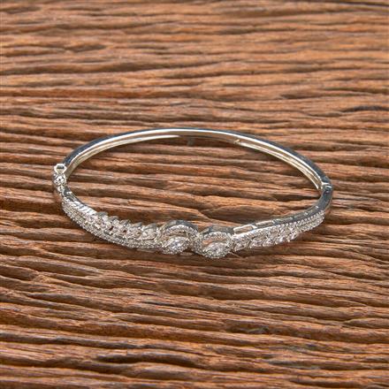 Cubic Zirconia Delicate Kada With Black 2 Tone Rhodium Plating