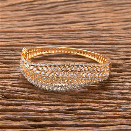 Cubic Zirconia Classic Kada With Black 2 Tone Rhodium Plating