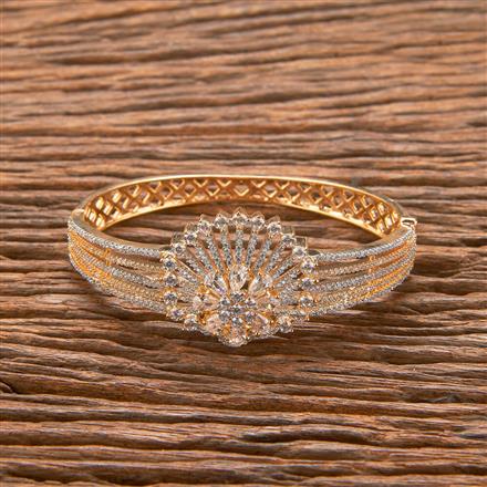 Cubic Zirconia Classic Kada With Black 2 Tone Rhodium Plating