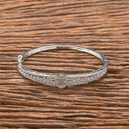 Cubic Zirconia Delicate Kada With Black 2 Tone Rhodium Plating