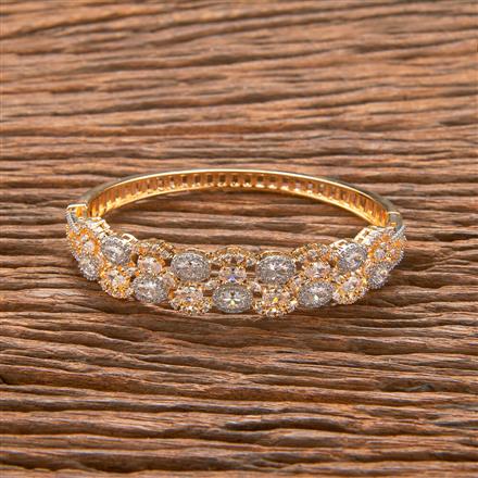 Cubic Zirconia Classic Kada With Black 2 Tone Rhodium Plating