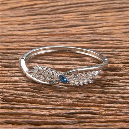 Cubic Zirconia Classic Kada With Rhodium Plating