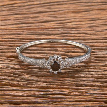 Cubic Zirconia Classic Kada With Rhodium Plating