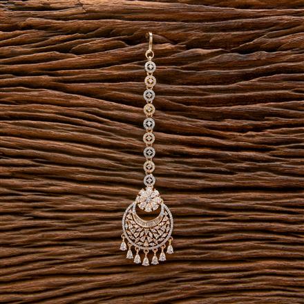 Cubic Zirconia Classic Tikka With 2 Tone Rhodium Plating