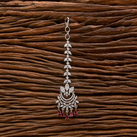 Cubic Zirconia Classic Tikka With Rhodium Plating