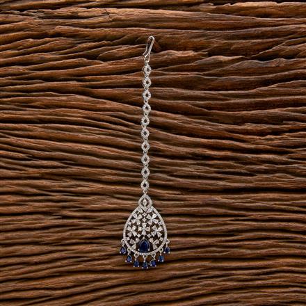 Cubic Zirconia Classic Tikka With Rhodium Plating