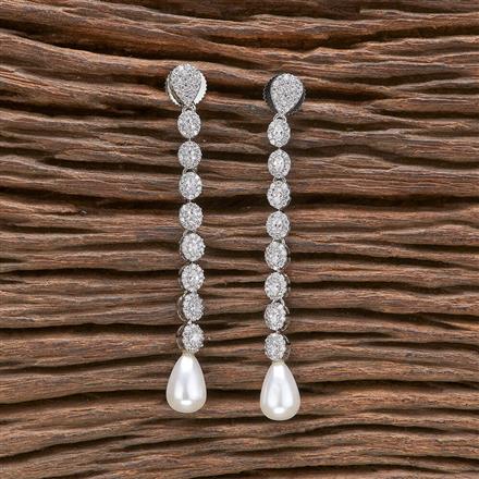 Cubic Zirconia Delicate Earring With 2 Tone Plating