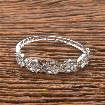 Cubic Zirconia Classic Kada With 2 Tone Rhodium Plating