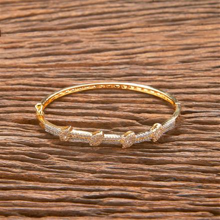 Cubic Zirconia Delicate Kada With Black 2 Tone Rhodium Plating