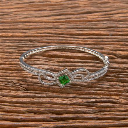 Cubic Zirconia Classic Kada With Rhodium Plating