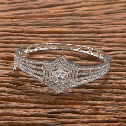 Cubic Zirconia Classic Kada With 2 Tone Rhodium Plating