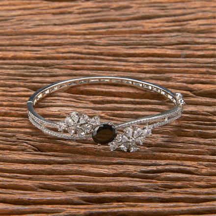 Cubic Zirconia Delicate Kada With Rhodium Plating