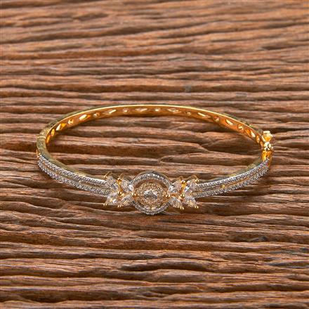 Cubic Zirconia Classic Kada With Black 2 Tone Rhodium Plating