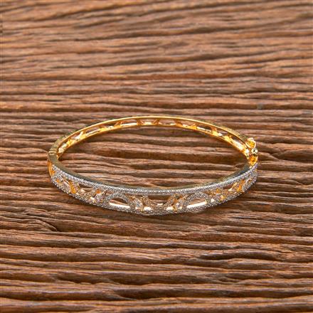 Cubic Zirconia Delicate Kada With Black 2 Tone Rhodium Plating