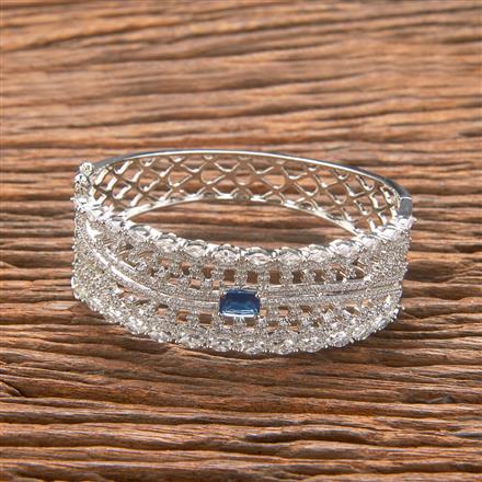 Cubic Zirconia Classic Kada With Rhodium Plating
