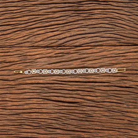 Cubic Zirconia Classic Bracelet With 2 Tone Rhodium Plating