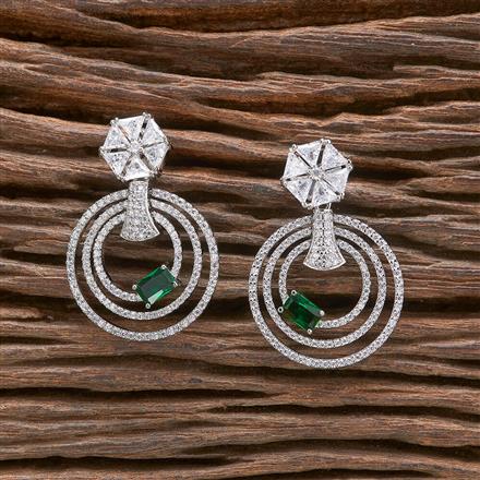 Cubic Zirconia Classic Earring With Rhodium Plating