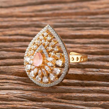 Cubic Zirconia Classic Ring With 2 Tone Plating