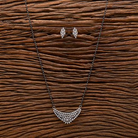 Cubic Zirconia Classic Mangalsutra With 2 Tone Rhodium Plating