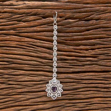 American Diamond Classic Tikka With Rhodium Plating