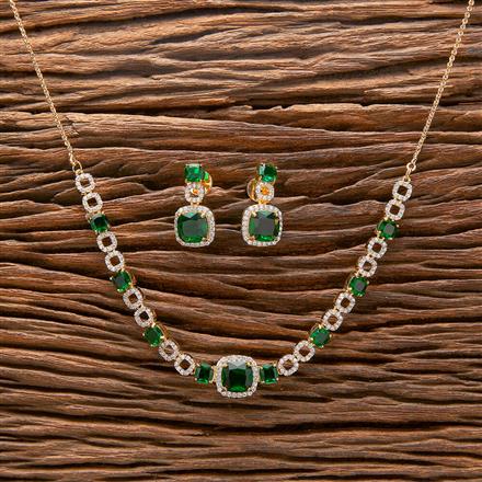 American Diamond Classic Necklace With 2 Tone Plating