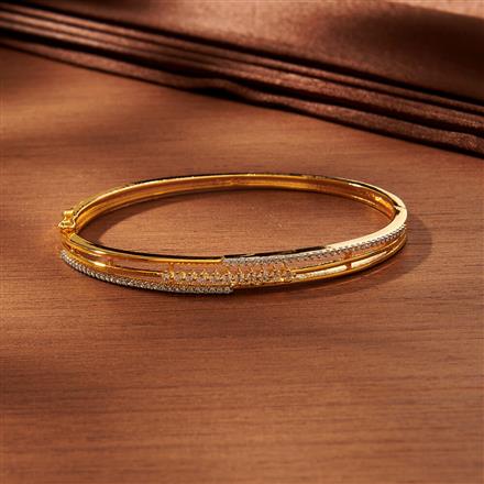 Cubic Zirconia Classic Kada With 2 Tone Rhodium Plating