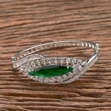 American Diamond Classic Kada With Rhodium Plating