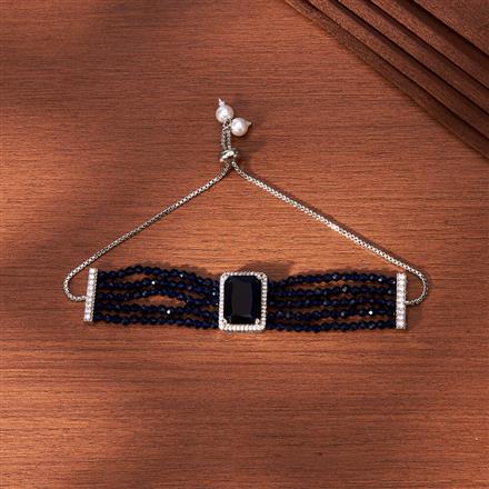 Cz Bandhai Bracelet With Rhodium Plating
