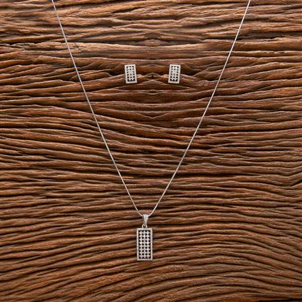 American Diamond Classic Pendant Set With Rhodium Plating