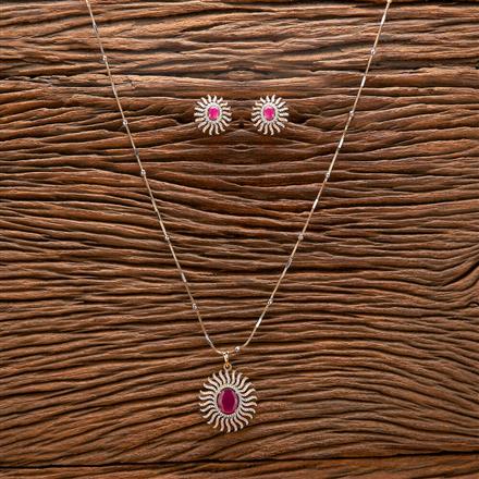 American Diamond Classic Pendant Set With 2 Tone Plating