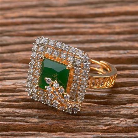 American Diamond Adjustable Ring With 2 Tone Plating