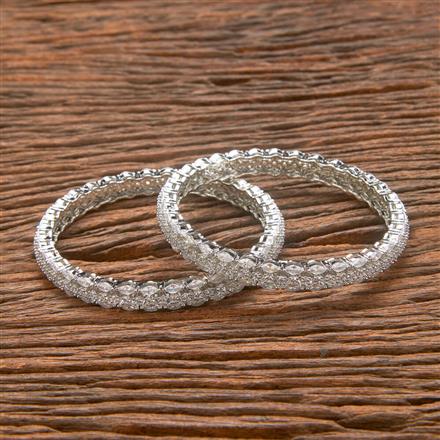 American Diamond Classic Bangles With Rhodium Plating