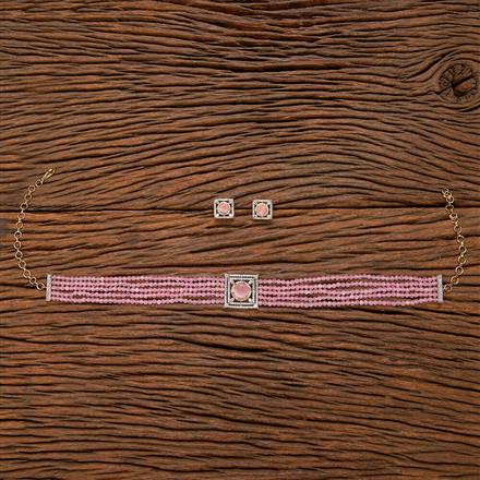 American Diamond Bandhai Necklace With 2 Tone Plating