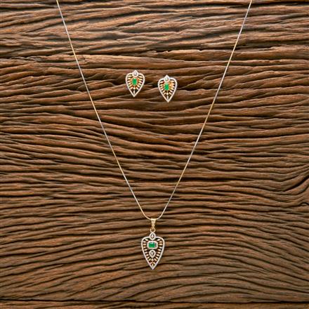 American Diamond Classic Pendant Set With 2 Tone Plating