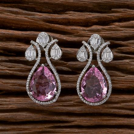 American Diamond Classic Earring With Rhodium Plating