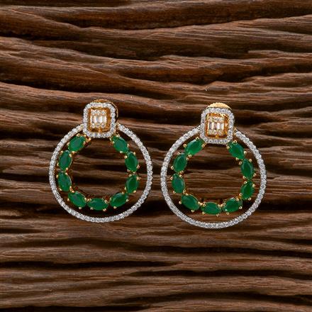 American Diamond Classic Earring With 2 Tone Plating