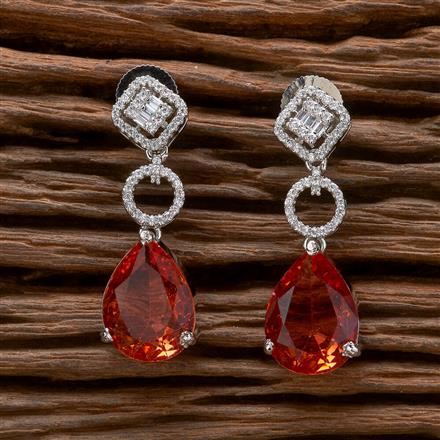 American Diamond Classic Earring With Rhodium Plating