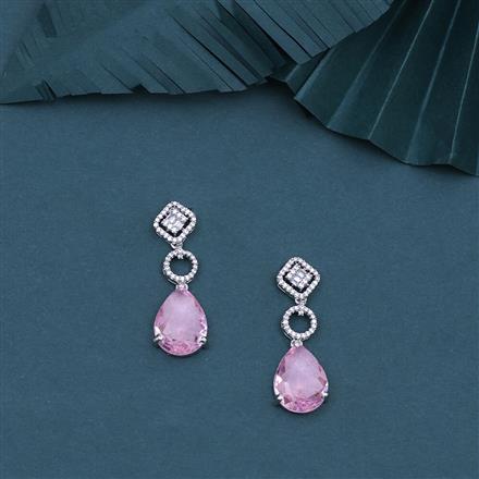 American Diamond Classic Earring With Rhodium Plating