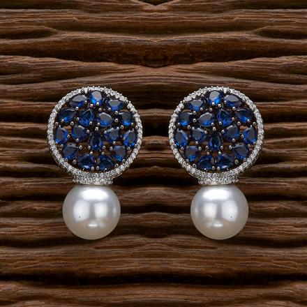 American Diamond Moti Earring With Black Plating
