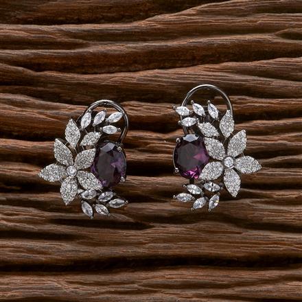 American Diamond Short Earring With Black Plating