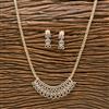 American Diamond Classic Pendant Set With 2 Tone Plating