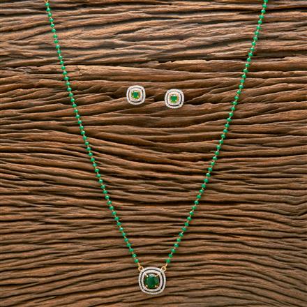 American Diamond Mala Pendant Set With 2 Tone Plating