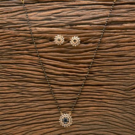 American Diamond Mala Pendant Set With Gold Plating