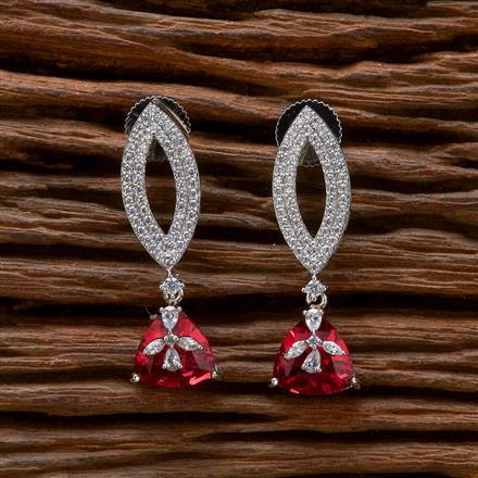 Cubic Zirconia Classic Earring With Rhodium Plating