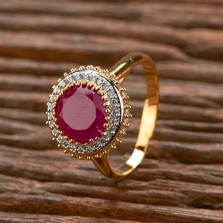 Cubic Zirconia Classic Ring With 2 Tone Plating