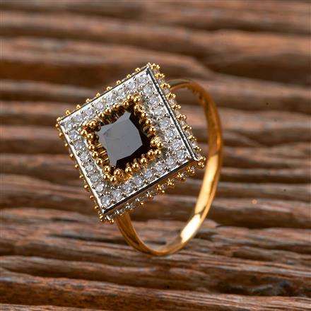 Cubic Zirconia Adjustable Ring With 2 Tone Plating