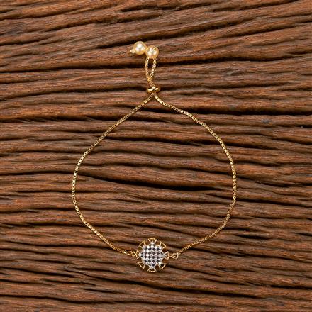 Cubic Zirconia Adjustable Bracelet With Gold Rhodium 2 Tone Plating