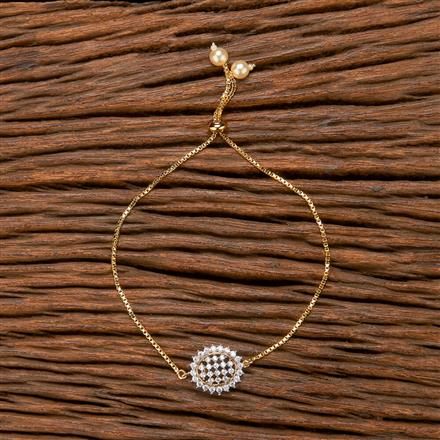 Cubic Zirconia Adjustable Bracelet With 2 Tone Black Rhodium Plating