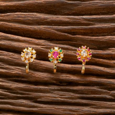 Cubic Zirconia Delicate Nose Ring With Gold Plating