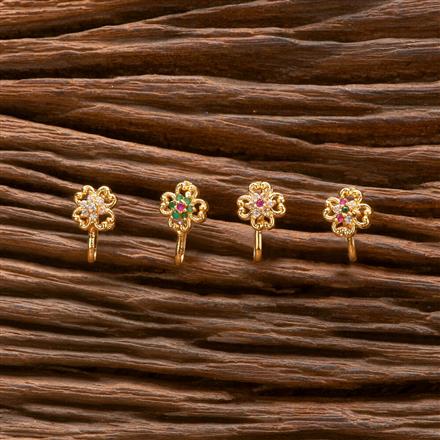 Cubic Zirconia Delicate Nose Ring With Gold Plating